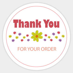 Thank You For Your Order Sticker
